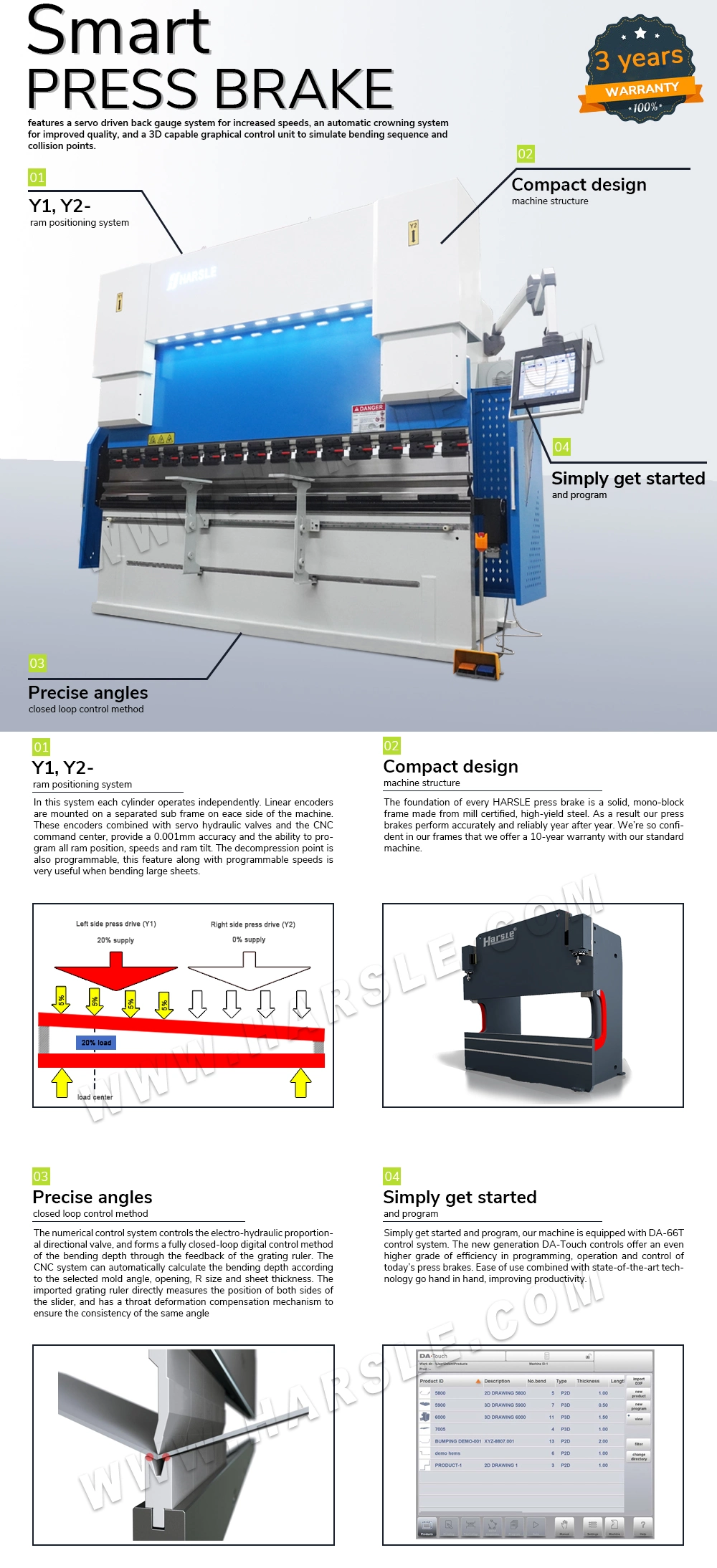 High Accuracy Sheet Metal Fabricate 300t/3200 CNC Nc Hydraulic Press Brake with Da-58t System